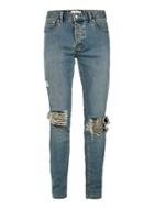 Topman Mens Light Wash Blue Extreme Ripped Stretch Skinny Jeans