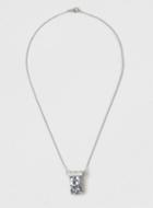 Topman Mens Grey Square Semi Precious Pendant Necklace