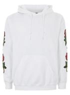 Topman Mens White Sequin Embroidered Hoodie
