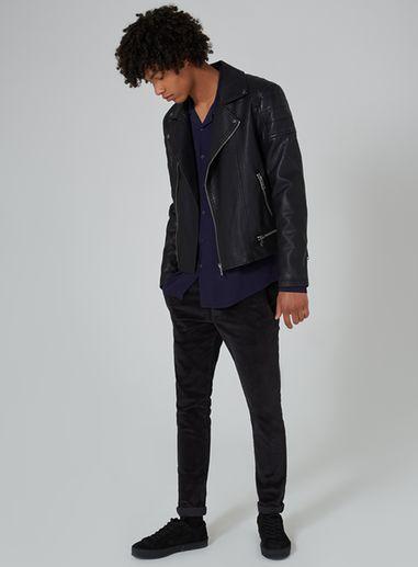 Topman Mens Navy Crepe Piped Long Sleeve Shirt