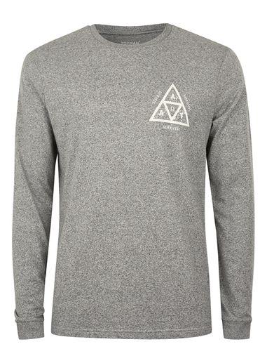 Topman Mens Grey Aat Print Long Sleeve T-shirt