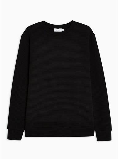 Topman Mens Black Ottoman Sweatshirt