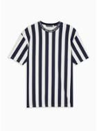 Topman Mens Navy And Off White Side Stripe T-shirt