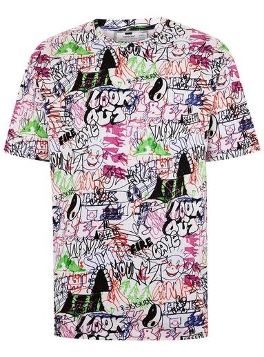 Topman Mens White Scribble T-shirt