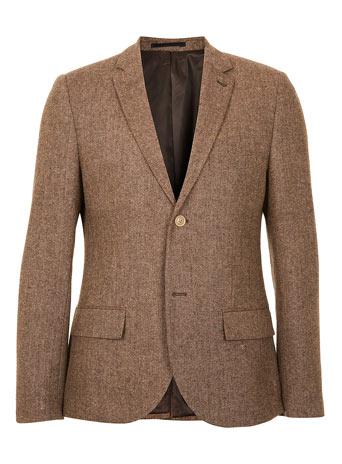 Brown Tweed Skinny Blazer