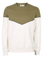 Topman Mens Green Khaki And Off White Chevron Sweatshirt