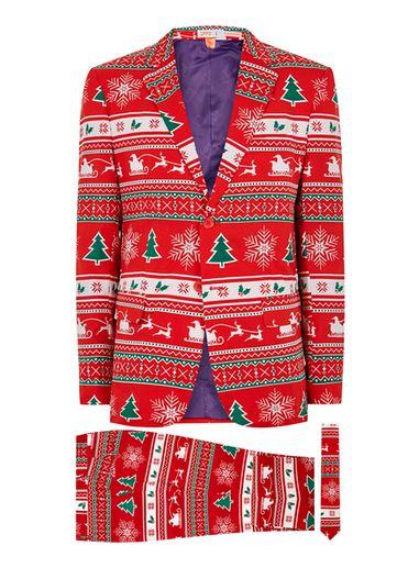 Topman Mens Multi Opposuits Winter Wonderland Suit