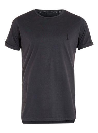 Topman Mens Religion Black Step Hem Longline T-shirt
