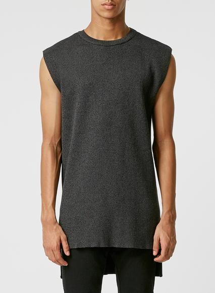 Topman Mens White Aaa Sleeveless Rib Tank Top