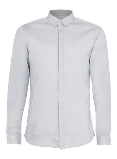 Topman Mens Selected Homme Grey Button Down Shirt