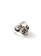 Topman Mens Antique Silver Look Engraved Skull Ring*