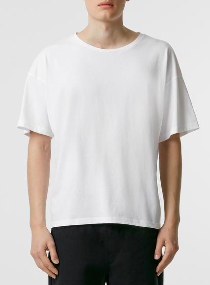 Topman Mens White Boxy Crew Neck T-shirt