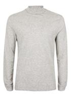 Topman Mens Grey Marl Mini Roll Neck Long Sleeve T-shirt