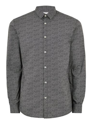 Topman Mens Selected Homme Black Long Sleeve Shirt