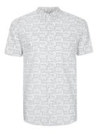 Topman Mens Short Sleeved White Fox Print Shirt
