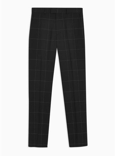 Topman Mens Black Topstitch Slim Pants