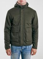 Topman Mens Green Ltd Khaki Parka Jacket