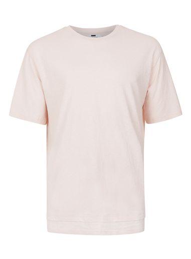 Topman Mens Cream Off White Double Hem Boxy Fit T-shirt