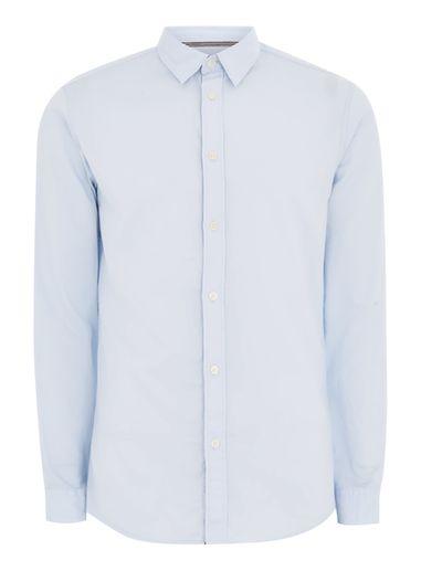 Topman Mens Selected Homme's Blue Long Sleeve Shirt