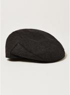 Topman Mens Black Gray Melton Flat Cap