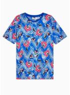 Topman Mens Blue Zig Zag Print T-shirt