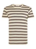 Topman Mens Grey Selected Homme Gray Stripe Organic Cotton T-shirt