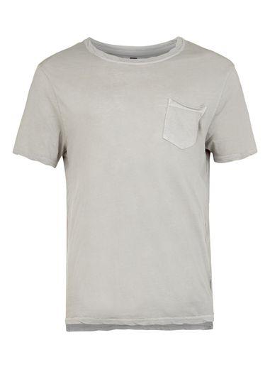 Topman Mens Beige Stone Step Hem T-shirt