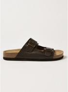 Topman Mens Brown Crocodile Double Strap Roli Sandals