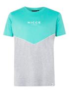 Topman Mens Blue Nicce Turquoise And White Chevron T-shirt