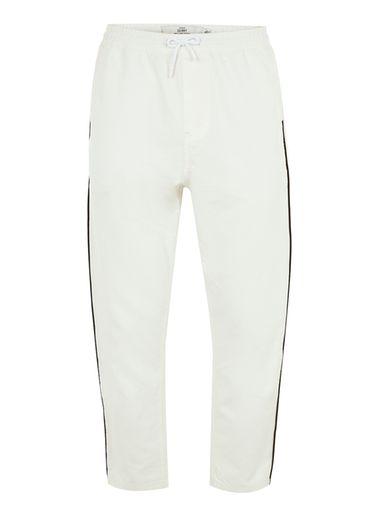 Topman Mens White Canvas Joggers