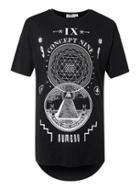 Topman Mens Black And White Concept Nine Print Longline T-shirt