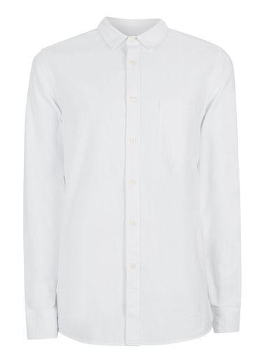 Topman Mens White Crepe Textured Casual Shirt