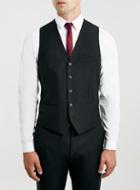 Topman Mens New Black Suit Waistcoat