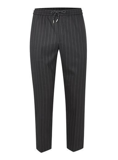 Topman Mens Blue Navy Pinstripe Cropped Formal Joggers
