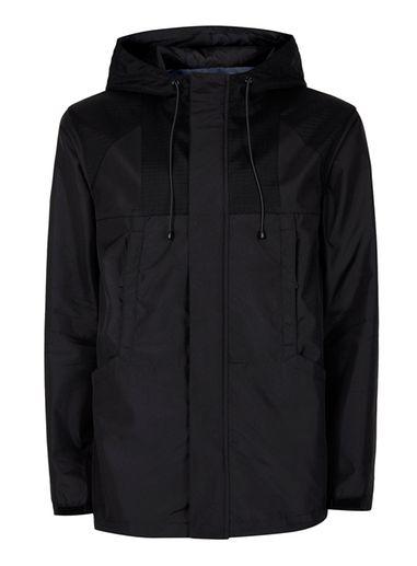 Topman Mens Black Technical Windbreaker Jacket