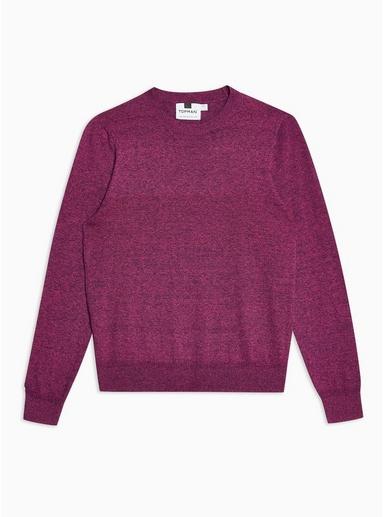 Topman Mens Pink Twist Hem Stitch Sweater