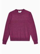 Topman Mens Pink Twist Hem Stitch Sweater