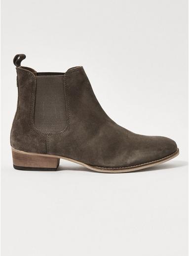 Topman Mens Grey 'reign' Chelsea Boots