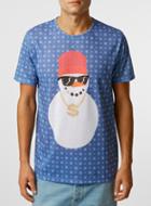 Topman Mens Blue Gangster Snowman T-shirt