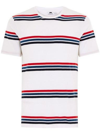 Topman Mens Multi Seaside Stripe T-shirt