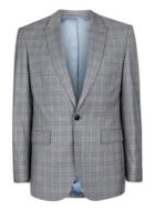 Topman Mens Grey Charlie Casely-hayford X Topman Light Gray Check Skinny Wedding Suit Jacket