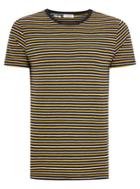 Topman Mens Selected Homme Brown Stripe T-shirt