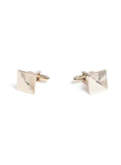 Topman Mens Metallic Gold Look Engraved Square Cuff Links*