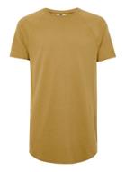 Topman Mens Yellow Mustard Side Zip Longline T-shirt