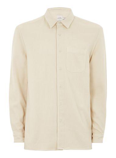 Topman Mens Cream Ltd Ecru Carson Heavyweight Shirt