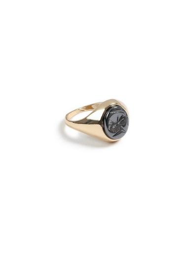 Topman Mens Grey Gold Signet Ring*