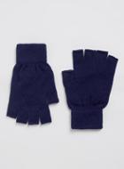 Topman Mens Blue Navy Fingerless Gloves