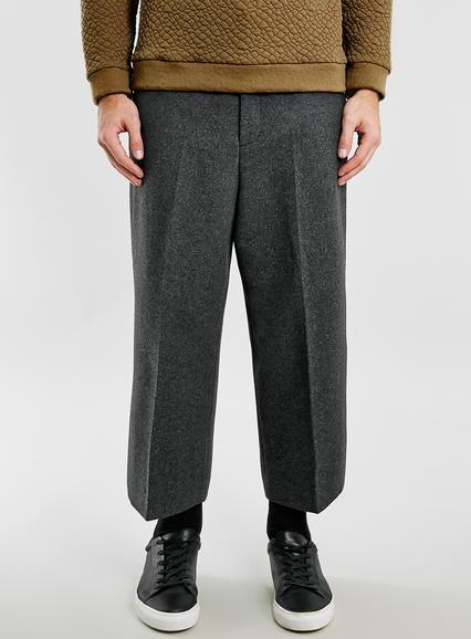 Topman Mens Lux P8 Grey Wide Leg Pants