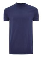 Topman Mens Blue Muscle Roll Neck T-shirt