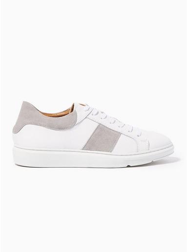 Topman Mens White Leather Bane Sneakers